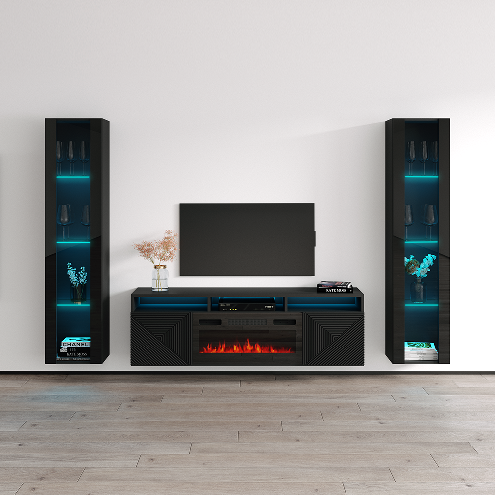 Giza BL-EF Floating Fireplace Entertainment Center