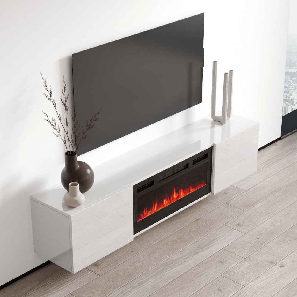 Cali BL-EF Floating Fireplace TV Stand