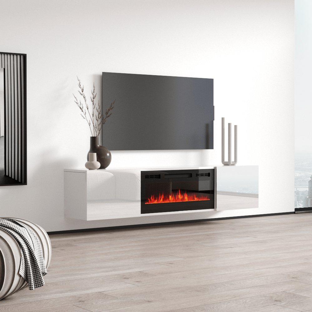 Cali BL-EF Floating Fireplace TV Stand